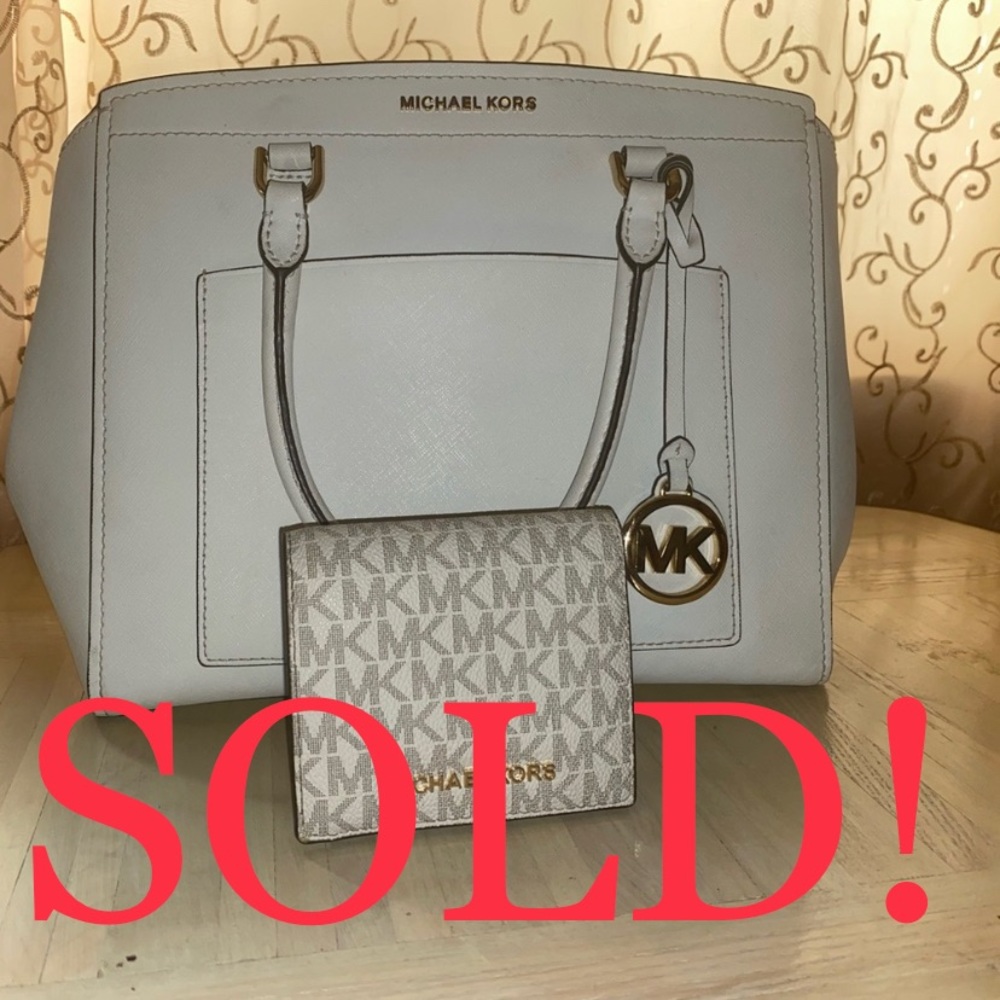 MICHAEL KORS PARK MEDIUM SAFFIANO LEATHER SATCHEL WITH WALLET